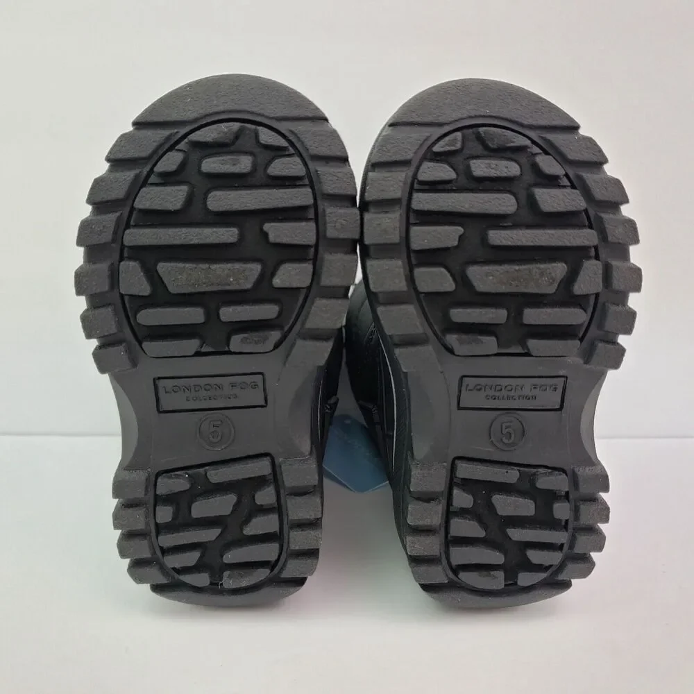 London Fog Collection Baby Toddler Size 5 Black Pull On Warm Winter Snow Boots